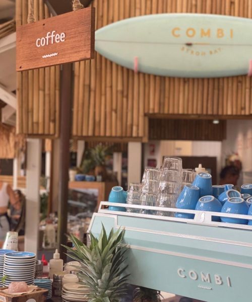 Combi Byron Bay Coffee Machine and Sign