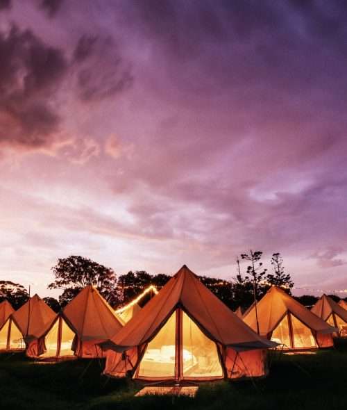 Huts at Byron Bay Bluesfest